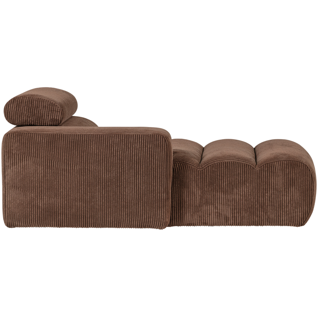 NOVI CHAISE LONGUE ELEMENT ARM LEFT RIB FABRIC MOCHA BROWN