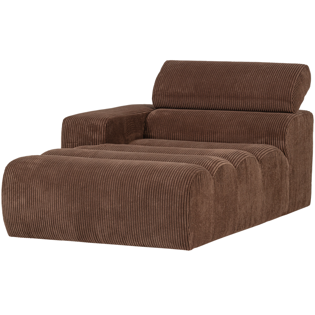 NOVI CHAISE LONGUE ELEMENT ARM LEFT RIB FABRIC MOCHA BROWN