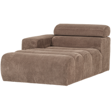Laden Sie das Bild in den Galerie-Viewer, NOVI CHAISE LONGUE ELEMENT ARM LEFT RIB FABRIC TAUPE