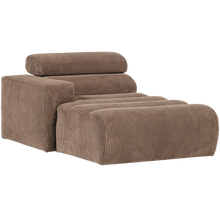 Laden Sie das Bild in den Galerie-Viewer, NOVI CHAISE LONGUE ELEMENT ARM LEFT RIB FABRIC TAUPE