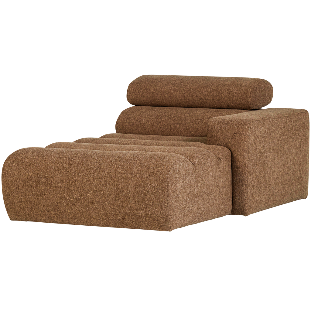 NOVI CHAISE LONGUE ELEMENT RIGHT BOUCLE CARAMEL BROWN