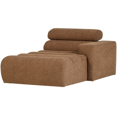 NOVI CHAISE LONGUE ELEMENT RIGHT BOUCLE CARAMEL BROWN