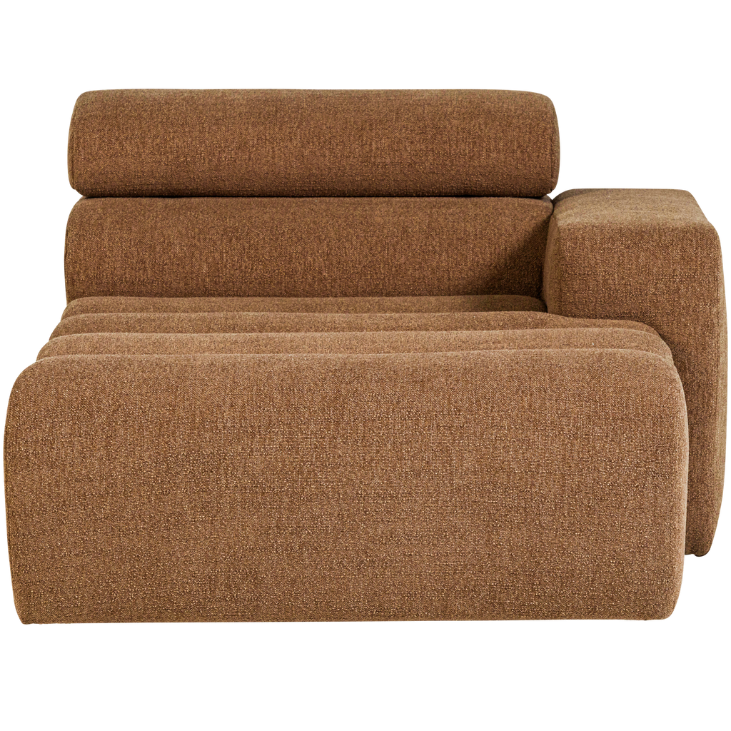 NOVI CHAISE LONGUE ELEMENT RIGHT BOUCLE CARAMEL BROWN