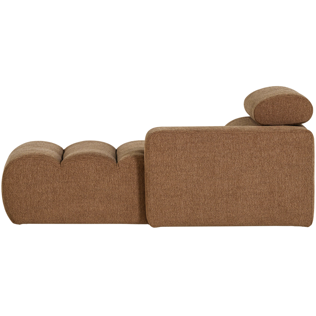 NOVI CHAISE LONGUE ELEMENT RIGHT BOUCLE CARAMEL BROWN