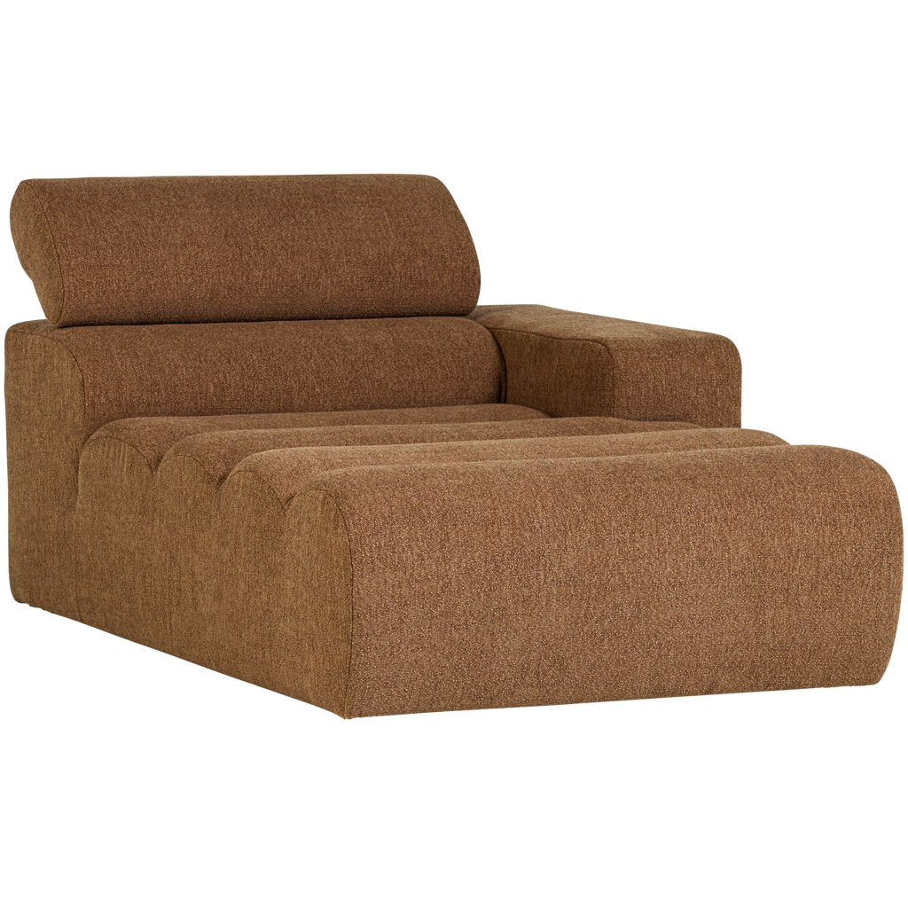 NOVI CHAISE LONGUE ELEMENT RIGHT BOUCLE CARAMEL BROWN