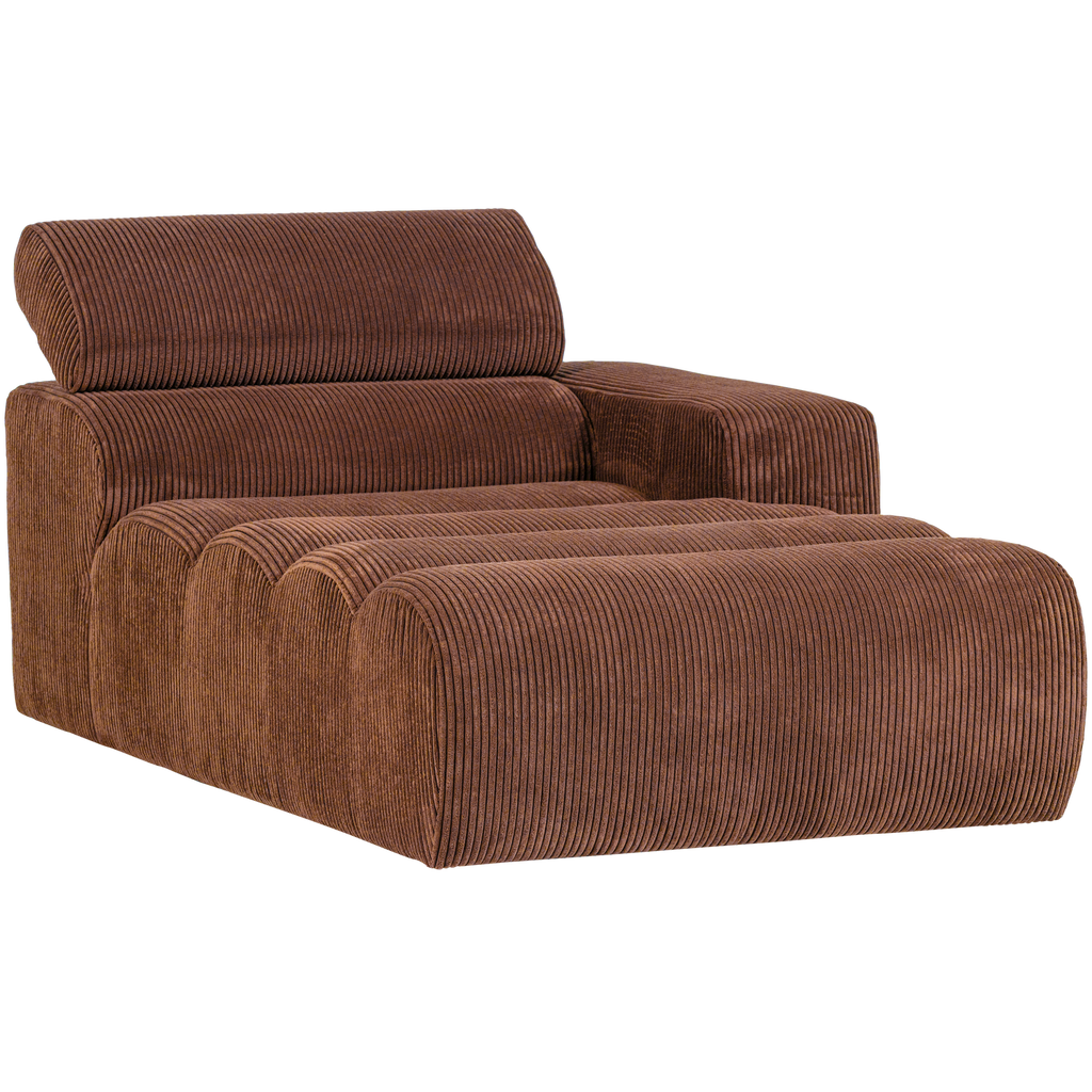 NOVI CHAISE LONGUE ELEMENT ARM RIGHT RIB FABRIC TERRA