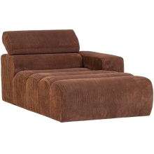 Laden Sie das Bild in den Galerie-Viewer, NOVI CHAISE LONGUE ELEMENT ARM RIGHT RIB FABRIC TERRA
