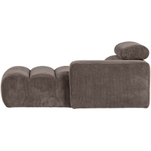 Laden Sie das Bild in den Galerie-Viewer, NOVI CHAISE LONGUE ELEMENT ARM RIGHT RIB FABRIC GREY/BROWN