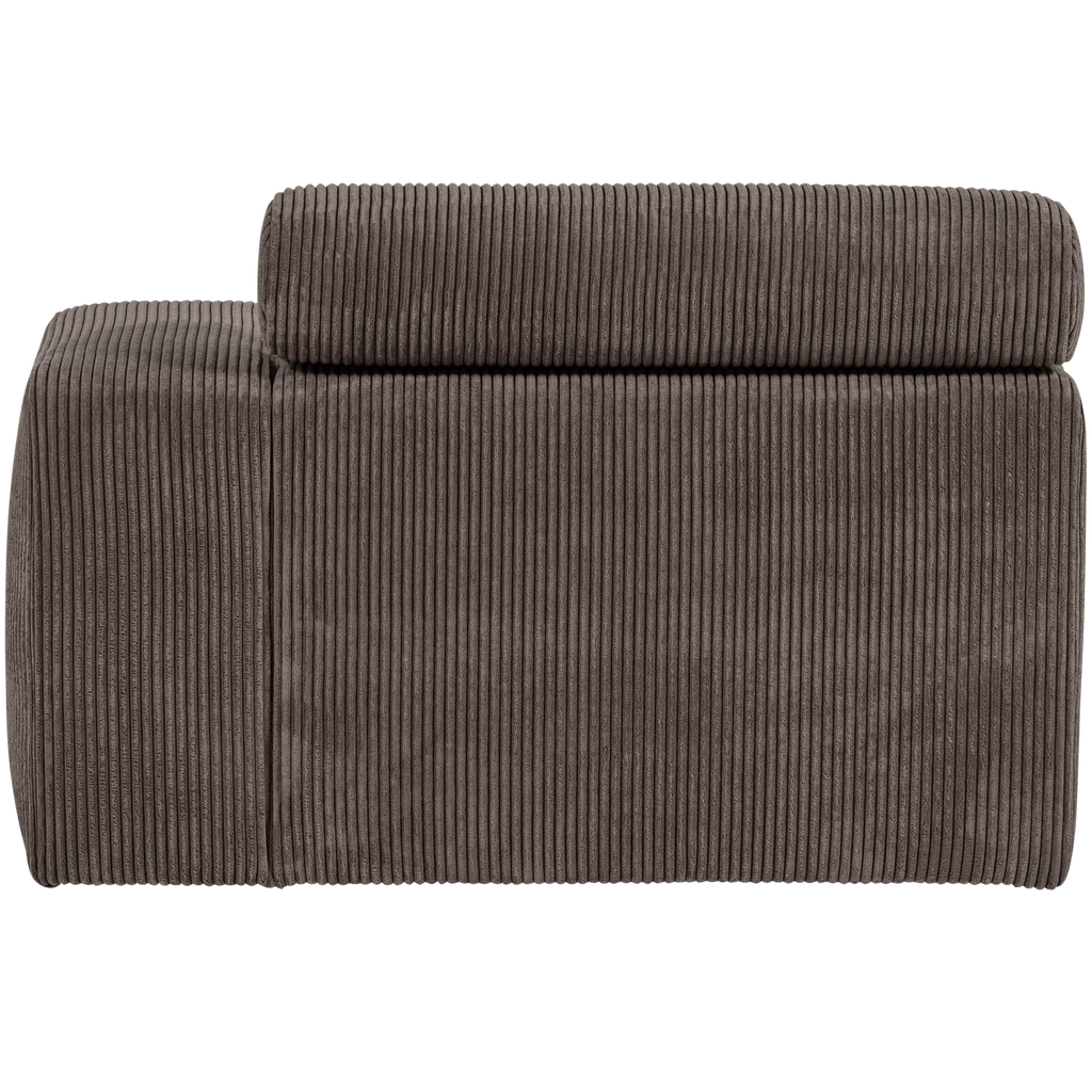 NOVI CHAISE LONGUE ELEMENT ARM RIGHT RIB FABRIC GREY/BROWN