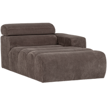 Laden Sie das Bild in den Galerie-Viewer, NOVI CHAISE LONGUE ELEMENT ARM RIGHT RIB FABRIC GREY/BROWN