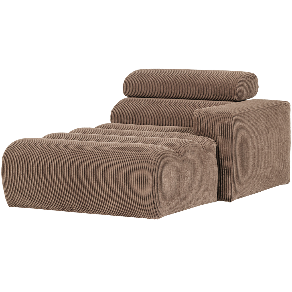 NOVI CHAISE LONGUE ELEMENT ARM RIGHT RIB FABRIC TAUPE