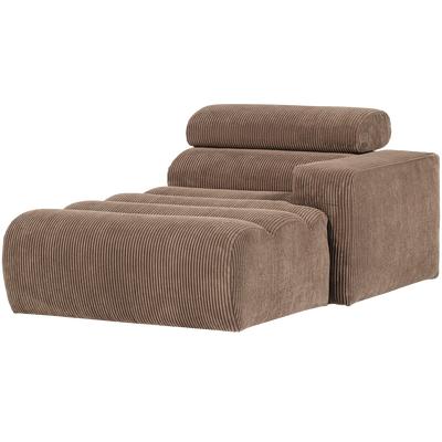 NOVI CHAISE LONGUE ELEMENT ARM RIGHT RIB FABRIC TAUPE