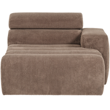 Laden Sie das Bild in den Galerie-Viewer, NOVI CHAISE LONGUE ELEMENT ARM RIGHT RIB FABRIC TAUPE