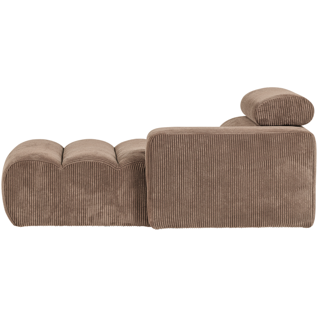 NOVI CHAISE LONGUE ELEMENT ARM RIGHT RIB FABRIC TAUPE