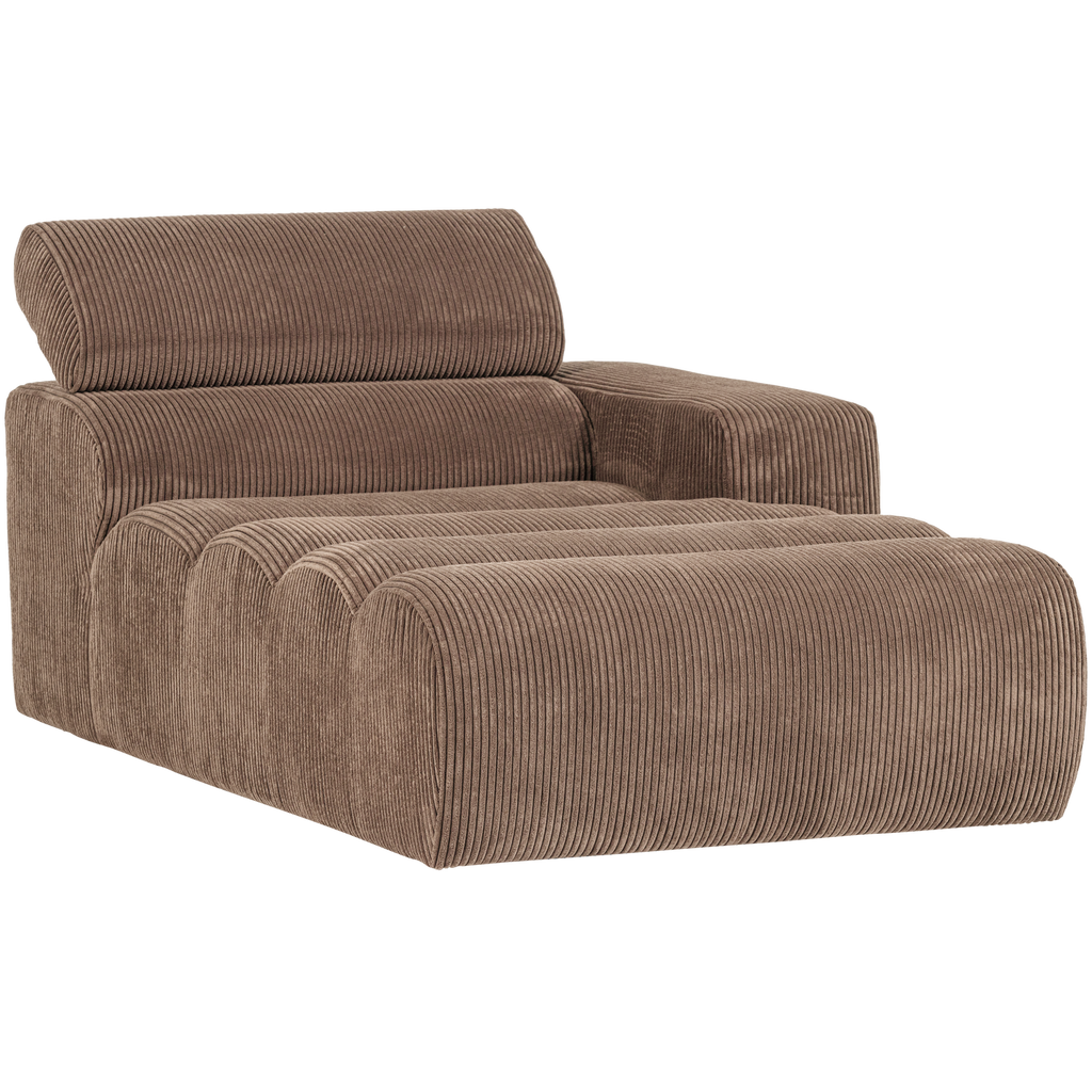 NOVI CHAISE LONGUE ELEMENT ARM RIGHT RIB FABRIC TAUPE