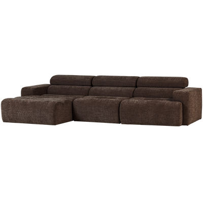 NOVI CHAISE LONGUE SOFA LEFT DARK BROWN MELANGE