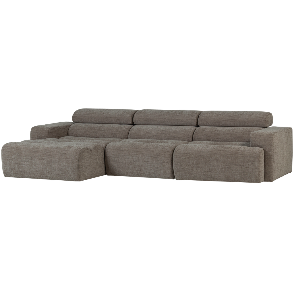 NOVI CHAISE LONGUE SOFA LEFT GREY MELANGE