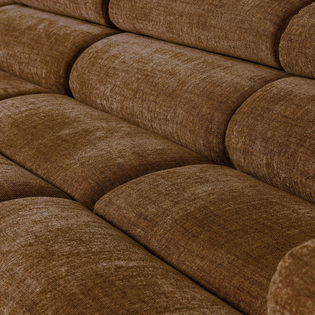 NOVI CHAISE LONGUE SOFA LEFT CARAMEL BROWN MELANGE