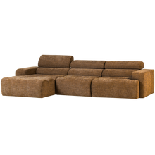 Laden Sie das Bild in den Galerie-Viewer, NOVI CHAISE LONGUE SOFA LEFT CARAMEL BROWN MELANGE