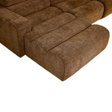 Laden Sie das Bild in den Galerie-Viewer, NOVI CHAISE LONGUE SOFA LEFT CARAMEL BROWN MELANGE