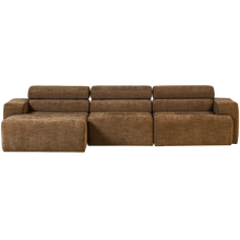 Laden Sie das Bild in den Galerie-Viewer, NOVI CHAISE LONGUE SOFA LEFT CARAMEL BROWN MELANGE
