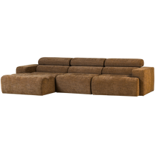 Laden Sie das Bild in den Galerie-Viewer, NOVI CHAISE LONGUE SOFA LEFT CARAMEL BROWN MELANGE