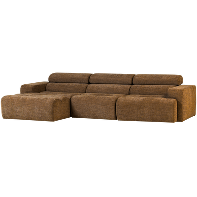 NOVI CHAISE LONGUE SOFA LEFT CARAMEL BROWN MELANGE