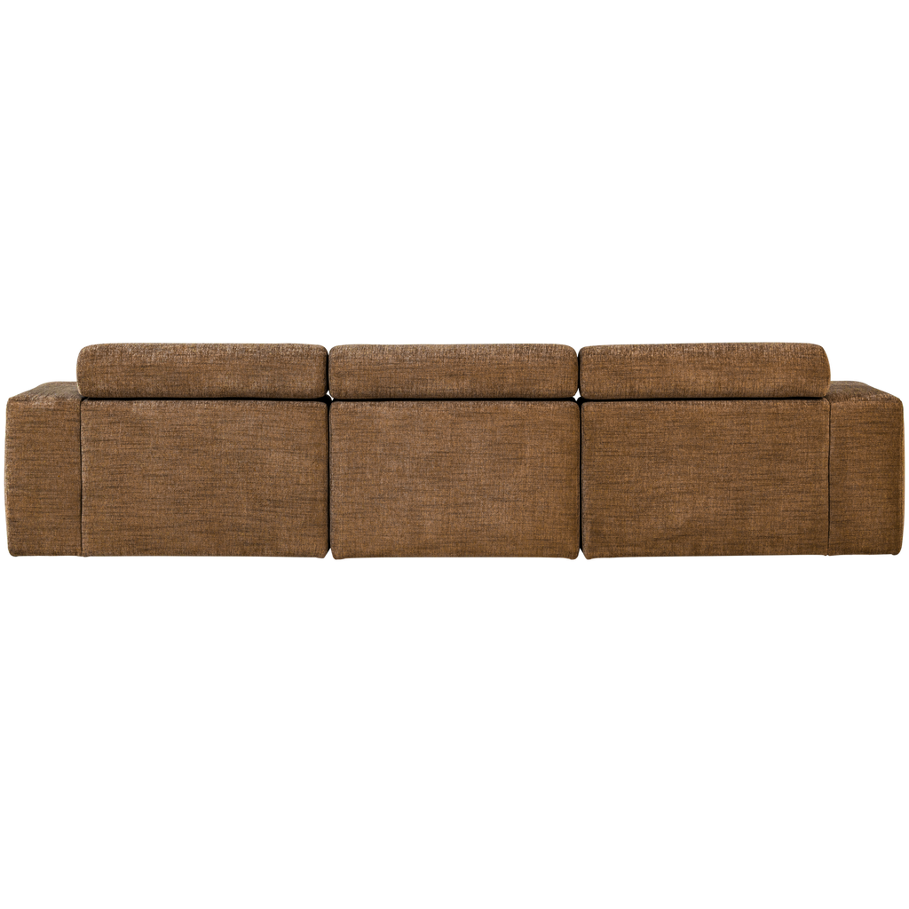 NOVI CHAISE LONGUE SOFA LEFT CARAMEL BROWN MELANGE