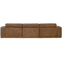 Laden Sie das Bild in den Galerie-Viewer, NOVI CHAISE LONGUE SOFA LEFT CARAMEL BROWN MELANGE