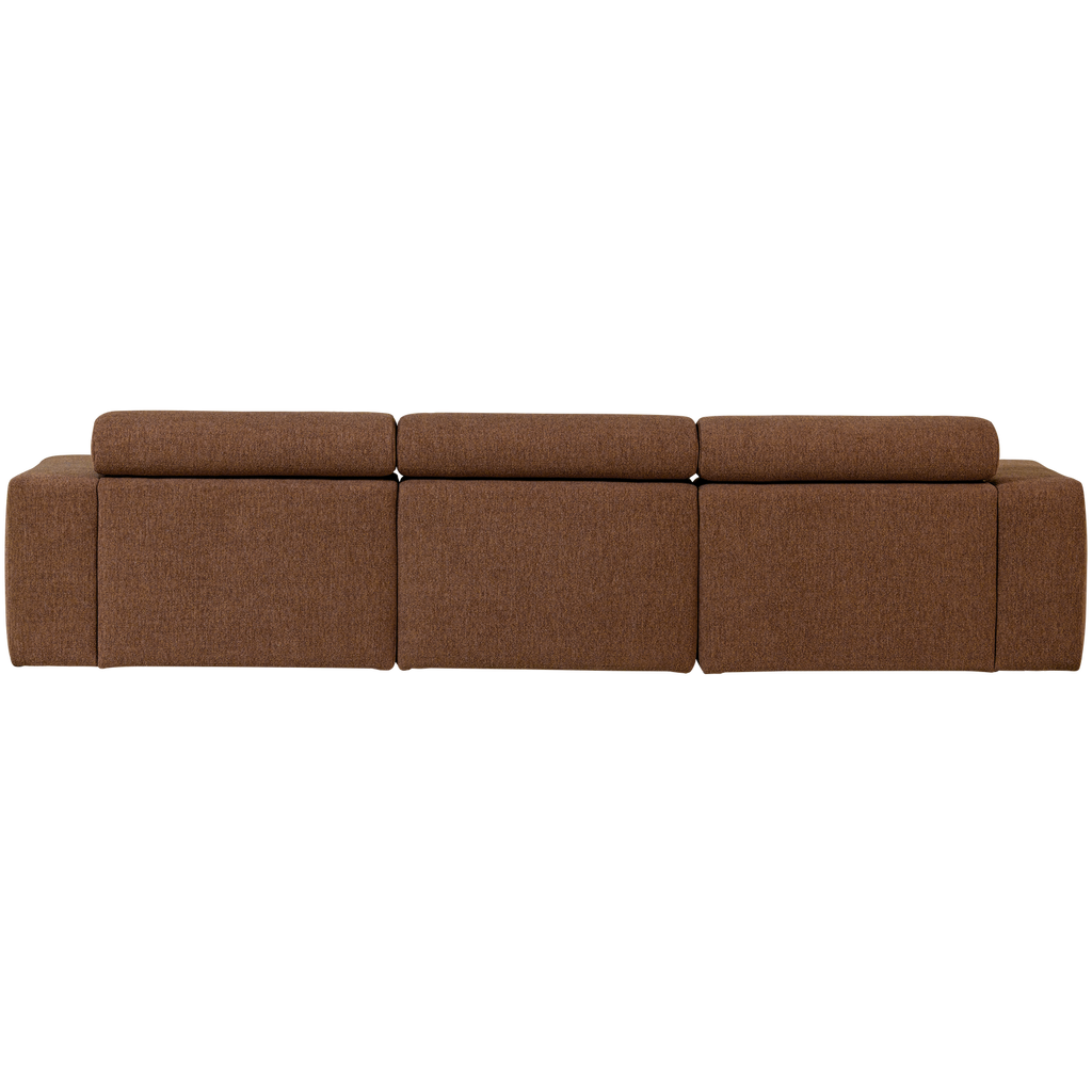 NOVI CHAISE LONGUE SOFA LEFT BOUCLE MOCHA BROWN