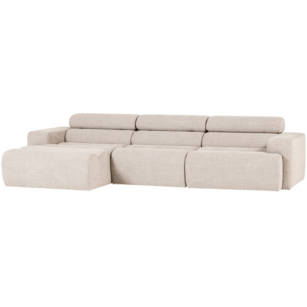 NOVI CHAISE LONGUE SOFA LEFT BOUCLE NATURAL