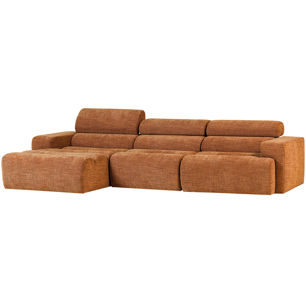 NOVI CHAISE LONGUE SOFA LEFT ORANGE MELANGE