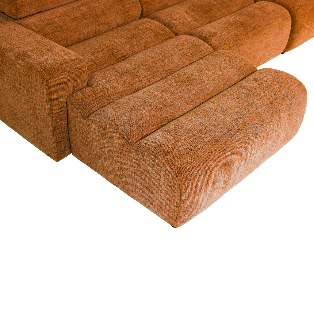NOVI CHAISE LONGUE SOFA LEFT ORANGE MELANGE