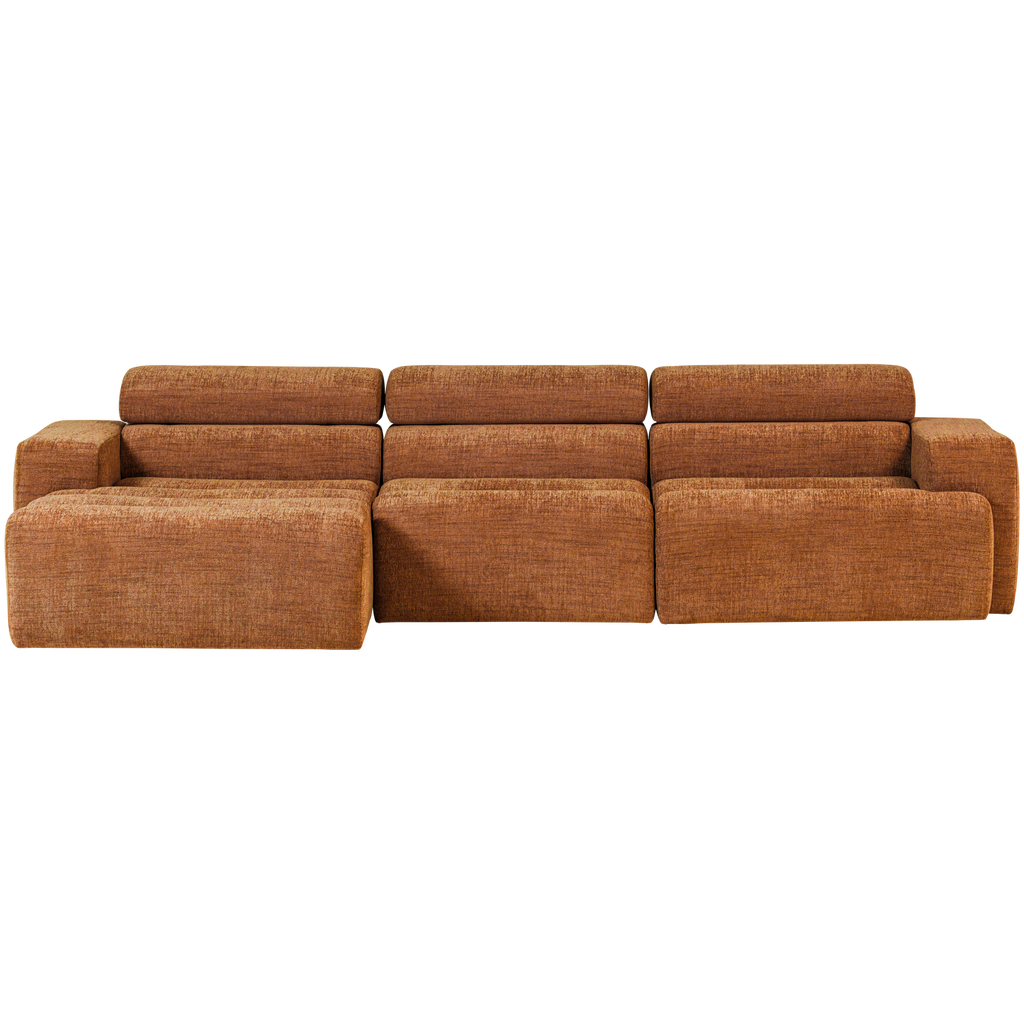 NOVI CHAISE LONGUE SOFA LEFT ORANGE MELANGE