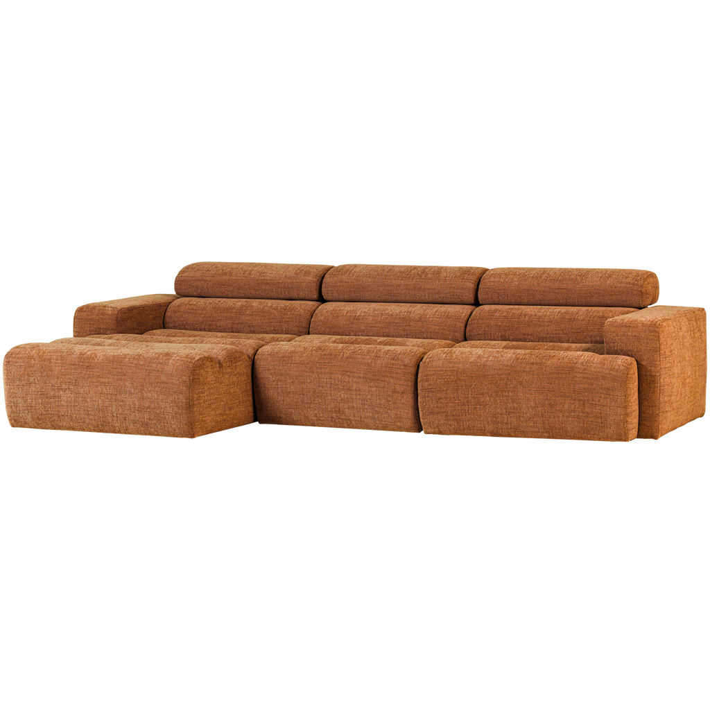 NOVI CHAISE LONGUE SOFA LEFT ORANGE MELANGE
