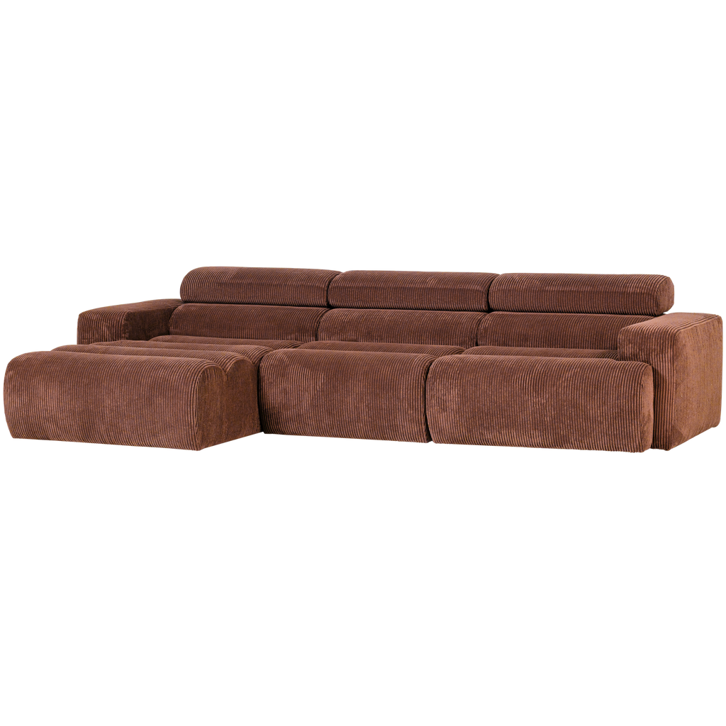 NOVI CHAISE LONGUE SOFA LEFT RIB FABRIC TERRA