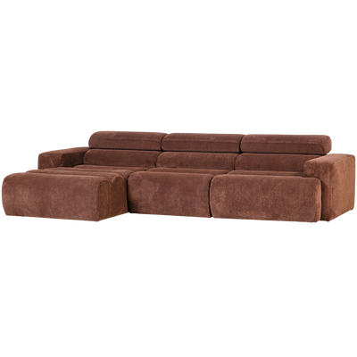 NOVI CHAISE LONGUE SOFA LEFT RIB FABRIC TERRA