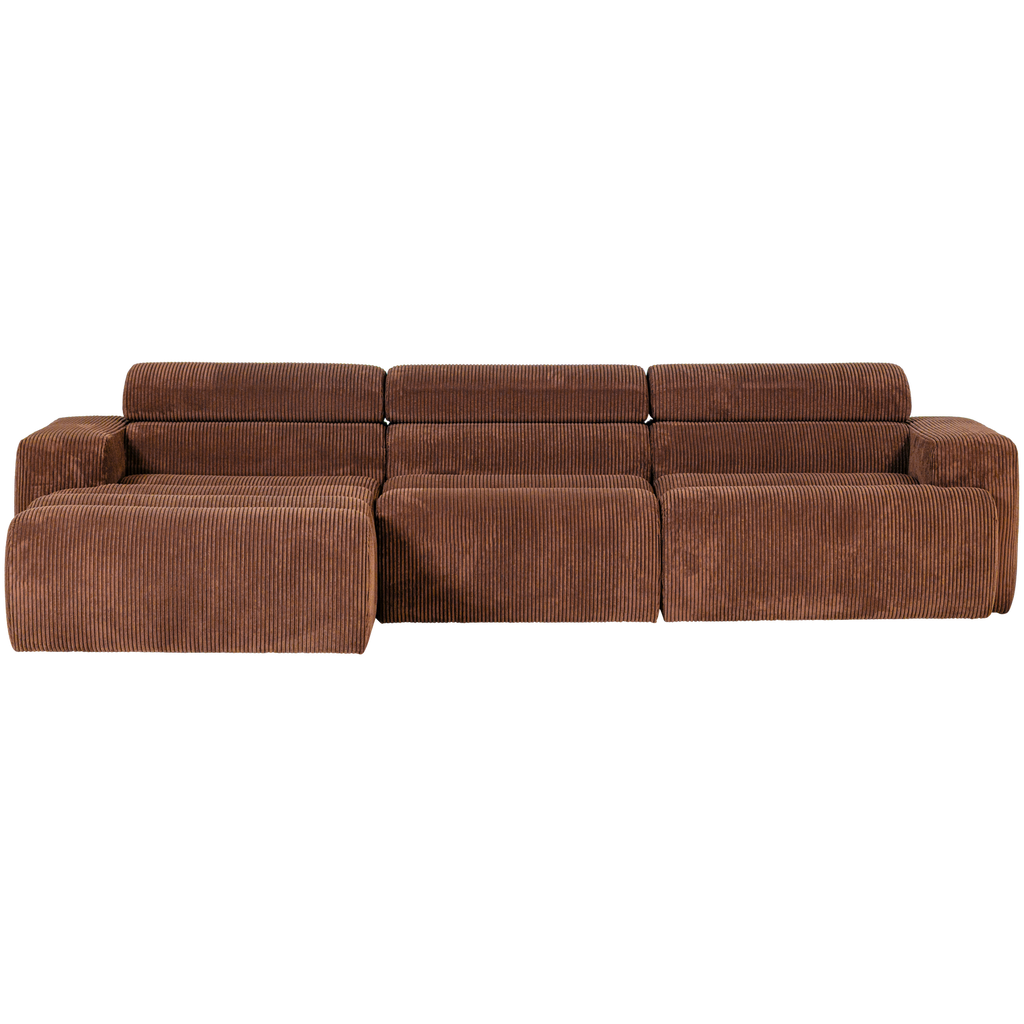 NOVI CHAISE LONGUE SOFA LEFT RIB FABRIC TERRA