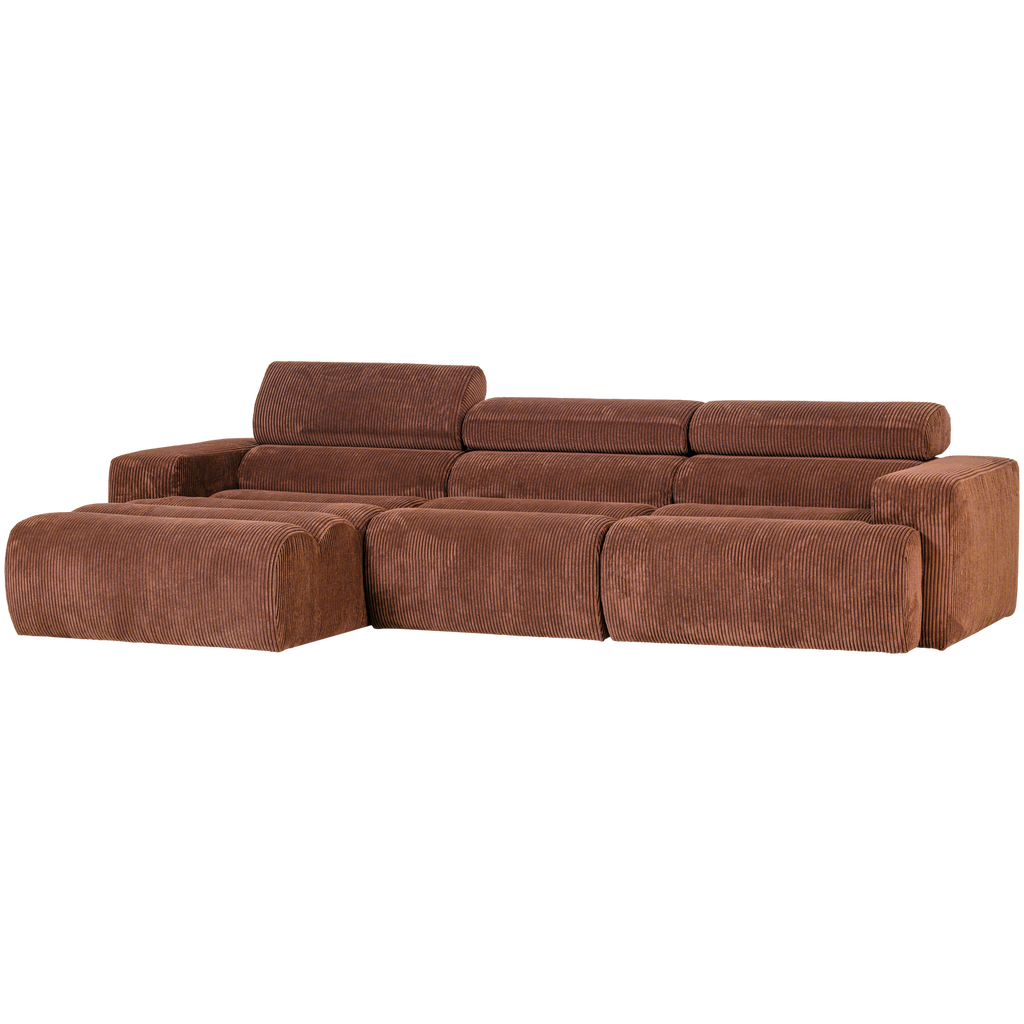 NOVI CHAISE LONGUE SOFA LEFT RIB FABRIC TERRA