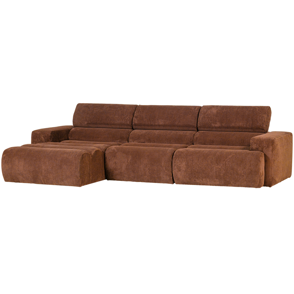 NOVI CHAISE LONGUE SOFA LEFT RIB FABRIC TERRA