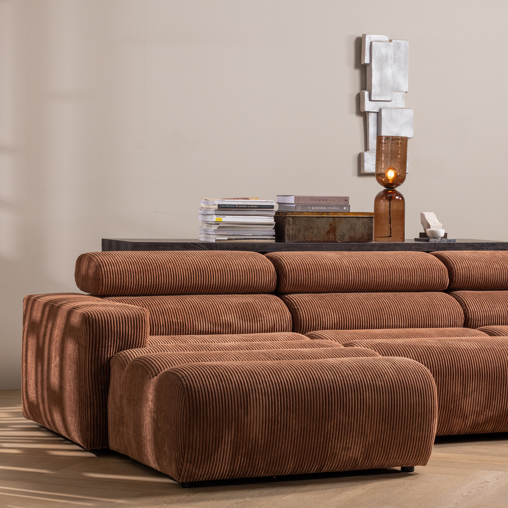 NOVI CHAISE LONGUE ELEMENT ARM LEFT RIB FABRIC TERRA