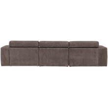 Load image into Gallery viewer, NOVI CHAISE LONGUE SOFA LEFT RIB FABRIC GREY/BROWN