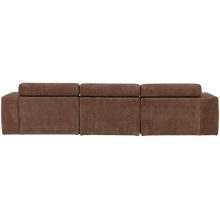 Load image into Gallery viewer, NOVI CHAISE LONGUE SOFA RIGHT RIB FABRIC MOCHA BROWN