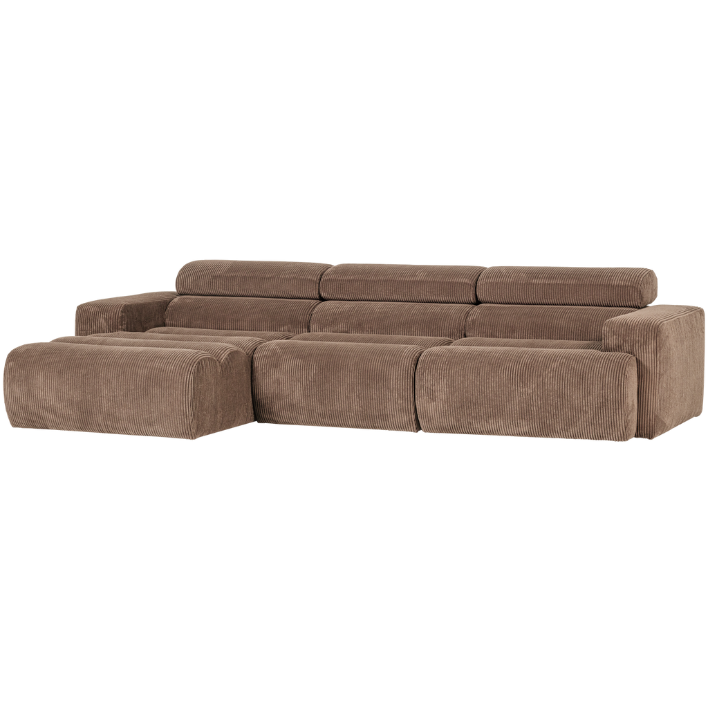 NOVI CHAISE LONGUE SOFA LEFT RIB FABRIC TAUPE