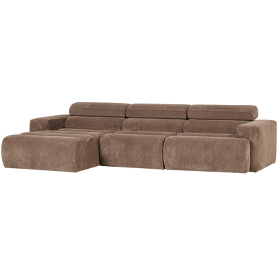 NOVI CHAISE LONGUE SOFA LEFT RIB FABRIC TAUPE