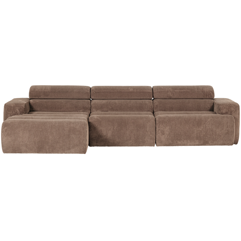 NOVI CHAISE LONGUE SOFA LEFT RIB FABRIC TAUPE