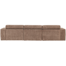 Laden Sie das Bild in den Galerie-Viewer, NOVI CHAISE LONGUE SOFA LEFT RIB FABRIC TAUPE