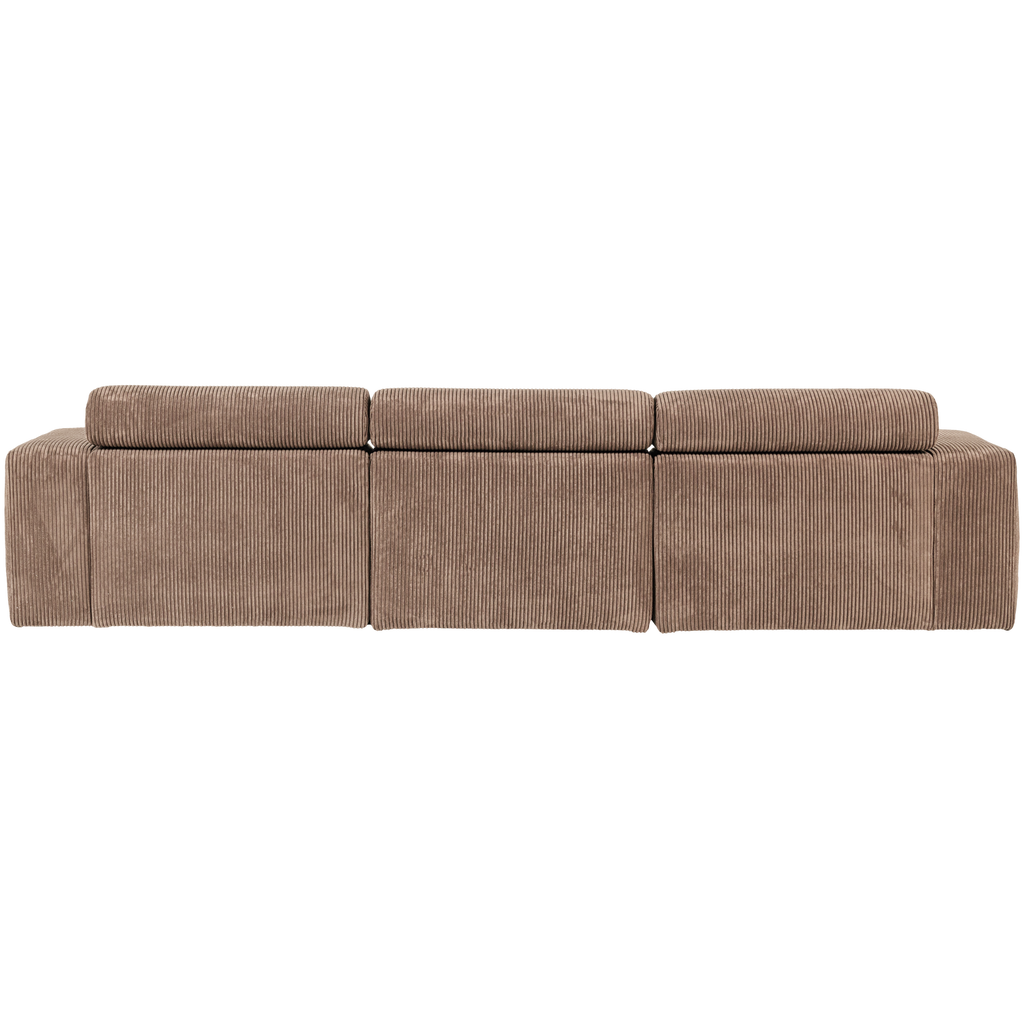 NOVI CHAISE LONGUE SOFA RIGHT RIB FABRIC TAUPE