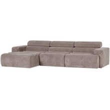 Laden Sie das Bild in den Galerie-Viewer, NOVI CHAISE LONGUE SOFA LEFT RIB FABRIC SAND