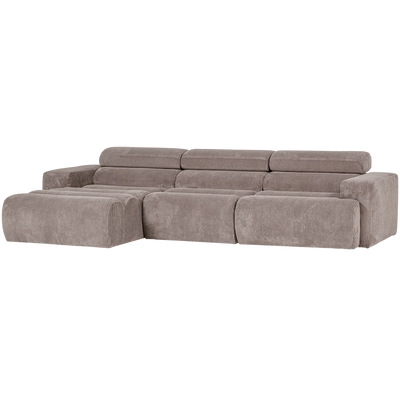 NOVI CHAISE LONGUE SOFA LEFT RIB FABRIC SAND